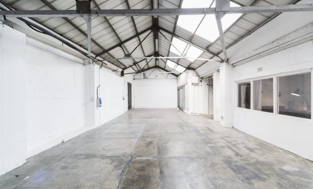 MKII-warehouse studio space with high iron girder ceilings