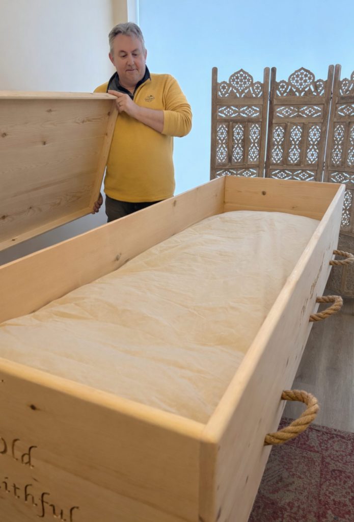 Interior of Feet First Coffin