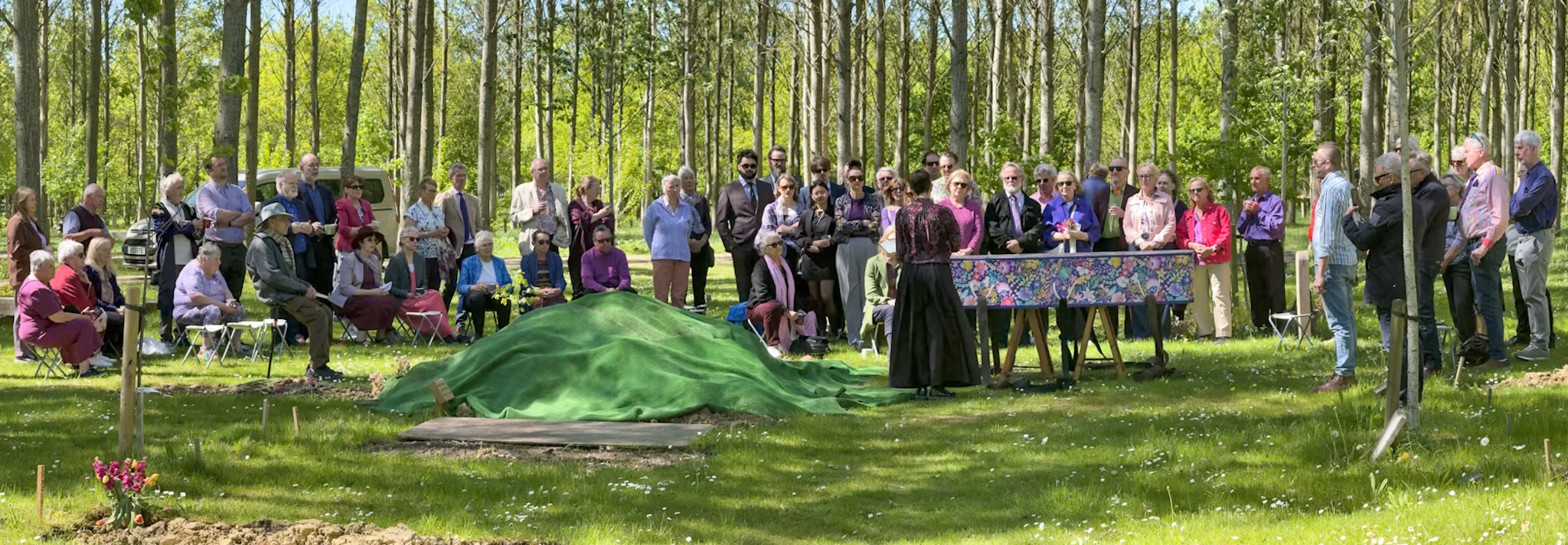 Natural Burial at St Albans Woodland Burial Grounds with Parley Green cardboard coffin