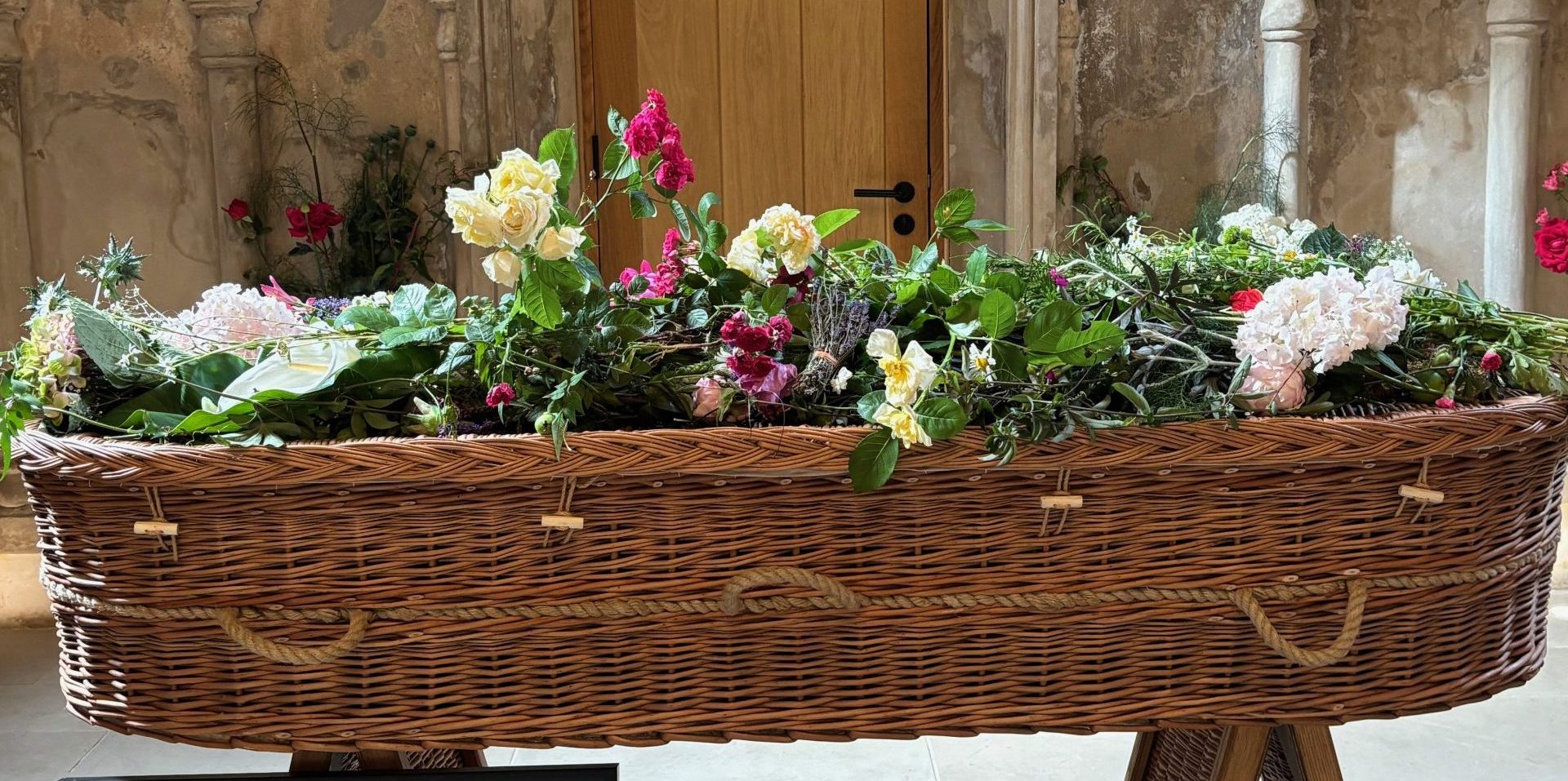 Sustainable English Willow Coffin. Double Ended made by Woven Farewells