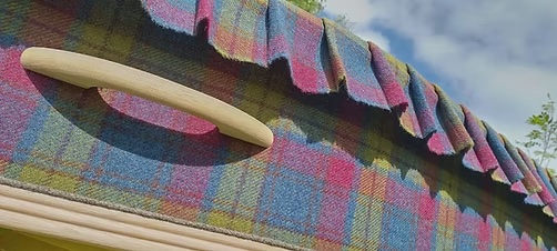 Pink Harris Tweed Sustainable Coffin made by The Woollen Cwtch Company
