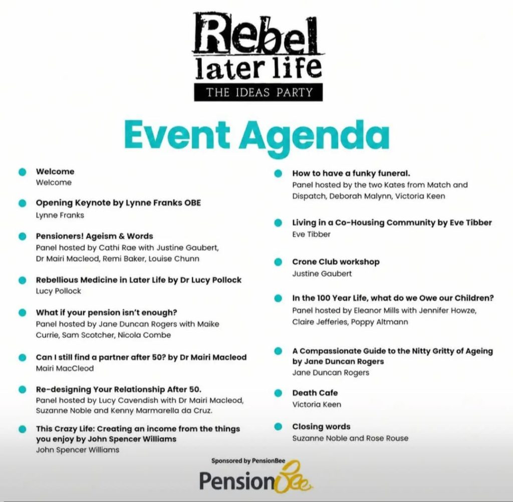 Rebel Later Life Event Agenda at Cecil Sharp House October 2026